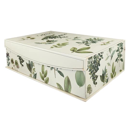 Large Dark Green Leaf Decorative Box with Lid by Ashland&#xAE;